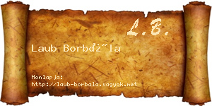 Laub Borbála névjegykártya